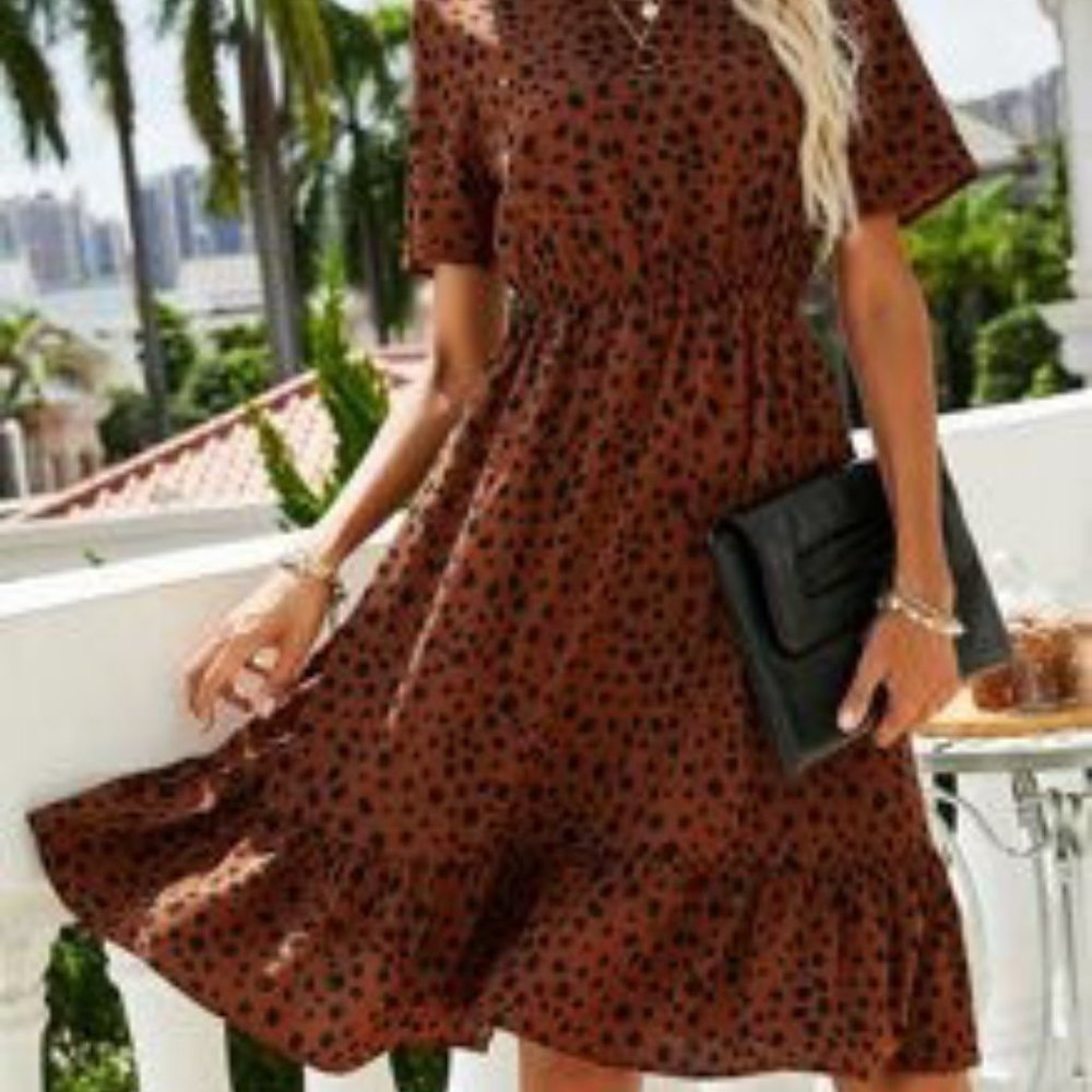 Leopard Print A-Line Dress